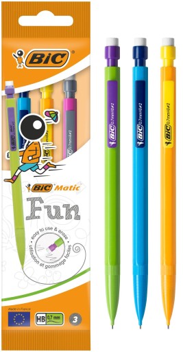 BIC Matic FUN mechanická ceruzka 0,7 HB MIX 3 kusy