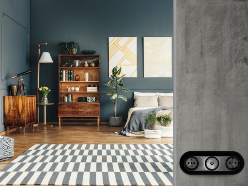 LOFT RETRO VINTAGE ZVONOVÝ SPÍNAČ ČIERNA JLM