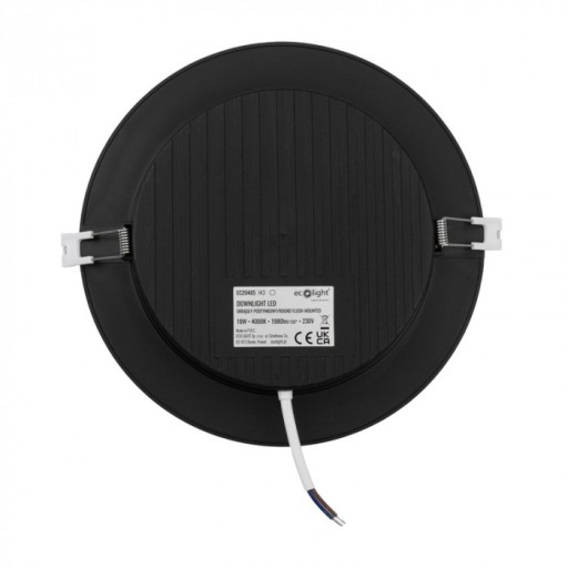 18W zapustený LED panel ČIERNA Round Neutral 1980lm 4000K PLAST