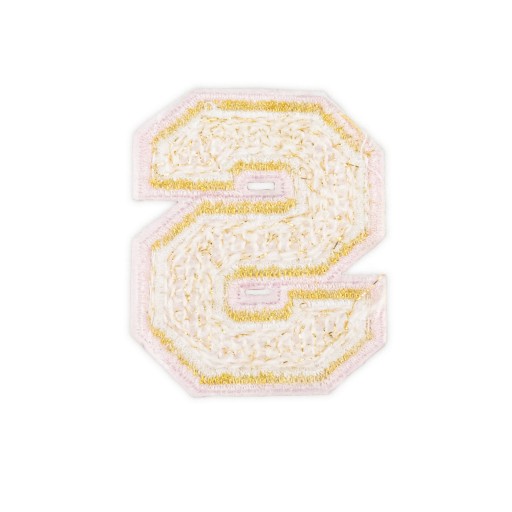 PATCH vyšívané veľké PÍSMENO S, biele, písmo nápisu
