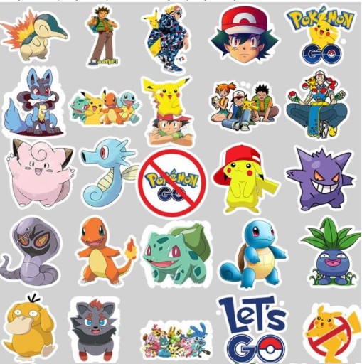 Nálepky Pokémon s Pikachu Sada 50 kusov v kufríku Nálepky pre dieťa ako darček