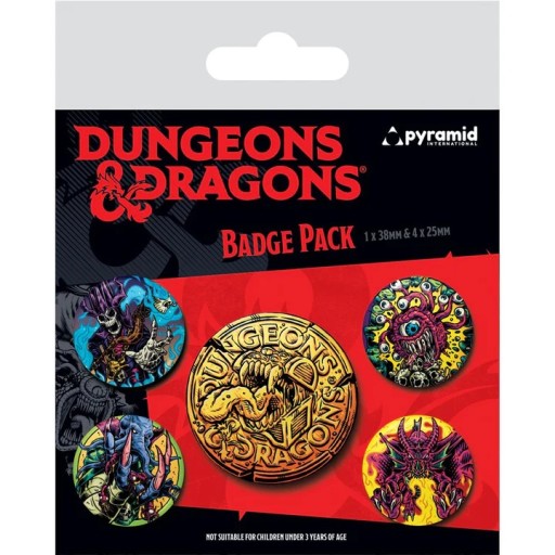 Špendlíky na batoh Dungeons and Dragons 5 ks