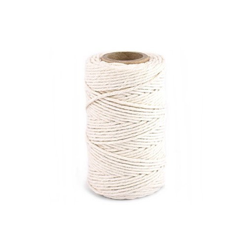 Bavlnená makramé šnúrka 2 mm / 50 m, surová