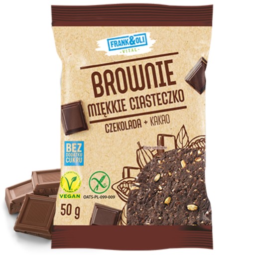 Mäkké bezlepkové sušienky FRANK&OLI Chocolate Brownie bez cukru 50g