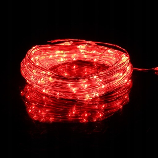 LAMPY NA BATÉRIOVÉ NAPÁJANIE, červený vodič, 20 LED