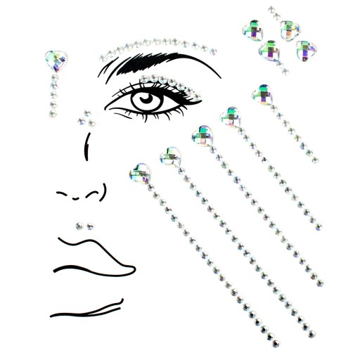 CRYSTALS FACE samolepky kamienky DIAMANTY