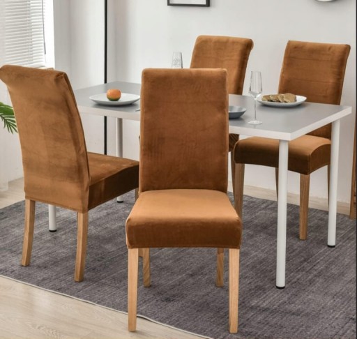 Poťah na stoličku VELUR PREMIUM ELASTIC VELVET, SVETLOHNEDÁ