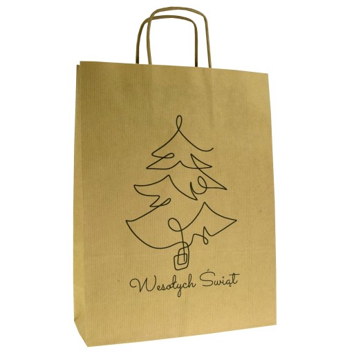Vianočná taška Merry Christmas VIANOČNÝ STROMČEK 24x10x32cm eko taška s potlačou