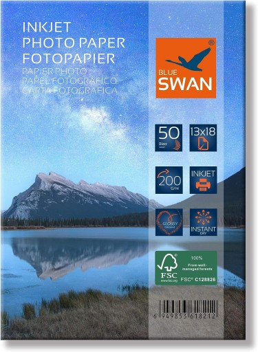 Lesklý fotografický papier Modrá labuť 2x 50 ks. 13x18 200g 100 ks