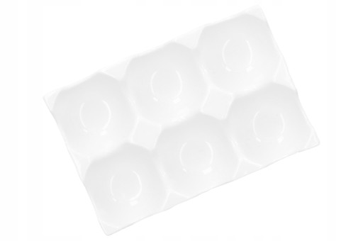 KONTAJNER NA VAJCIA organizér na chladničku box porcelánový podnos na vajíčka 6x