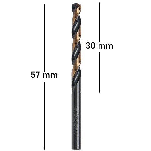 Oceľový vrták s deleným hrotom Tvrdená oceľ Hoegert 2,4 x 57 mm 10ks