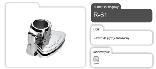 KONEKTOR, JEDNOSTRANNÝ PLOŠNÝ DRŽÁK PRE CHROMOVÚ RÚRU R-61/C AMIX