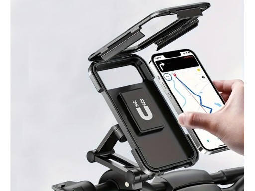 Držiak telefónu na bicykel pre váš telefón, vodotesný, uzamykateľný, otočný o 360 stupňov