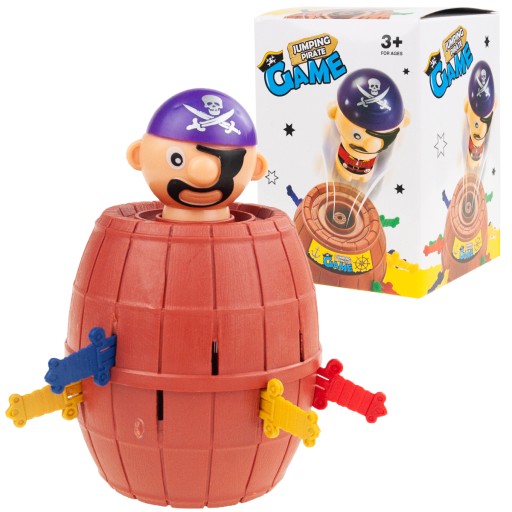 ARKÁDOVÁ HRA CRAZY PIRATE PIRATE BARREL TYČ PIRÁT VYSKOČÍ
