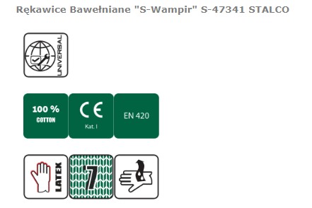 Univerzálne upírske rukavice, bavlnené rukavice STALCO S-47341