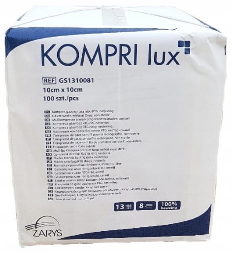 NESTERILNÉ PLYNOVÉ KOMPRESY PLYNOVÉ PLYNY 10 x 10 cm 100 ks