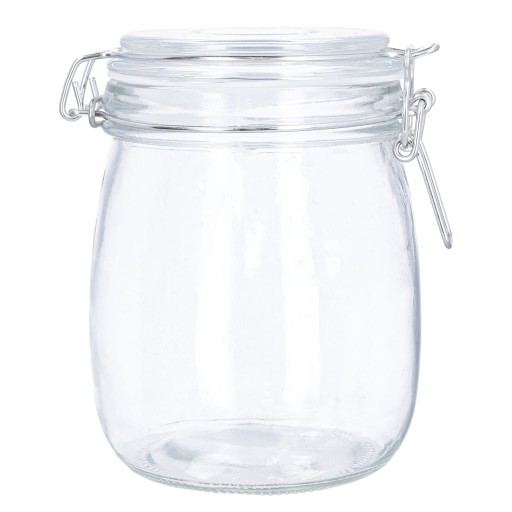 JAR, patentovaná sklenená nádoba s weck klipom a weki vrchnákom, 750 ml