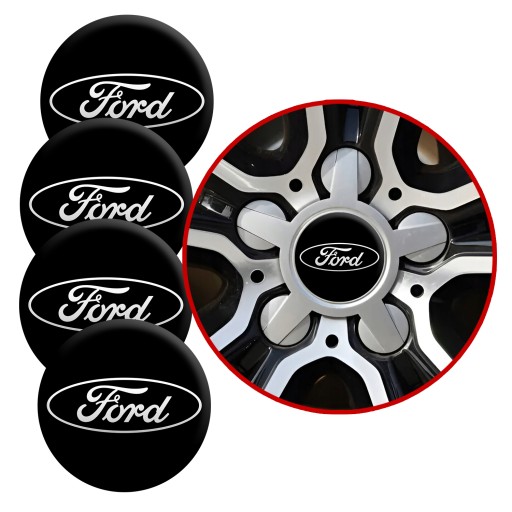 4 Emblémy Stredy ráfikov Kryty kolies Kolesá FORD TOP SET 60mm