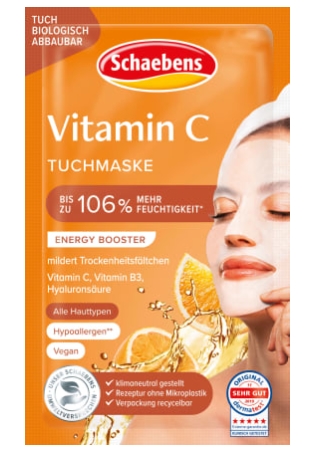 Schaebens, Vitamín C, Pleťová maska s pomarančovým extraktom, 1 kus