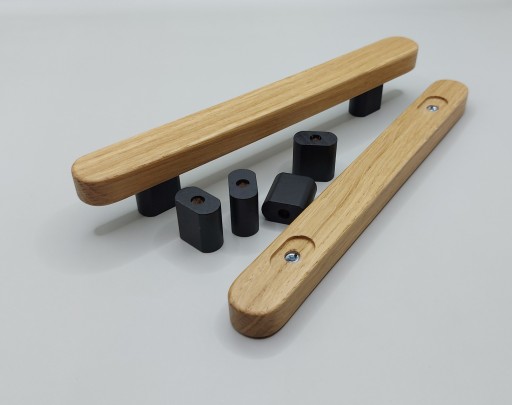Drevená nábytková rúčka z dubu, dĺžka 160mm, rozteč 96mm POĽSKÝ VÝROBCA