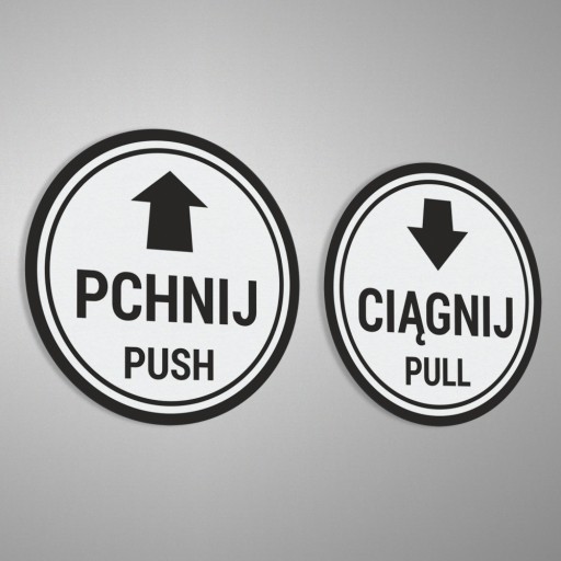 Push, Pull - samolepky 10x10