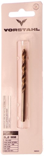 HSS-CO kobaltový vrták do kovu 5,2x86mm - VORSTAHL - 1 ks balenie.