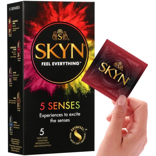 SKYN SENSES mix kondómy stimulujúce, chladivé a hrejivé 5 ks.