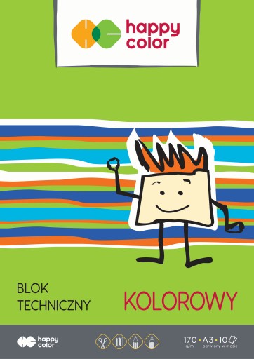 HAPPY COLOR TECHNICKÝ BLOK A3/10 170g FAREBNÝ