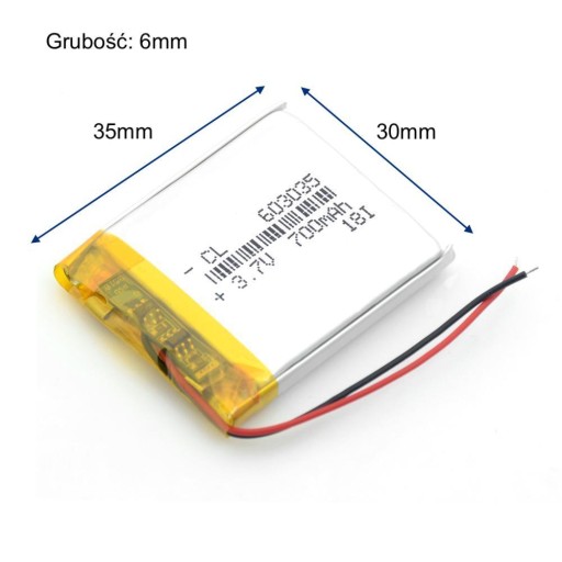 Batéria Li-Poly 700mAh 3,7V 603035