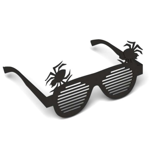 Papierové okuliare HALLOWEEN čierne SPIDERS x6