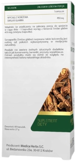 Medica Byliny Sarsaparilla (Chrbtica) Koreň reumatizmu