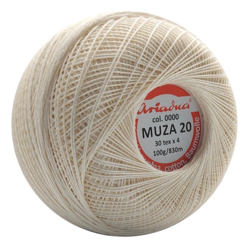 Cordonek muza 20, farba 0000 / ecru