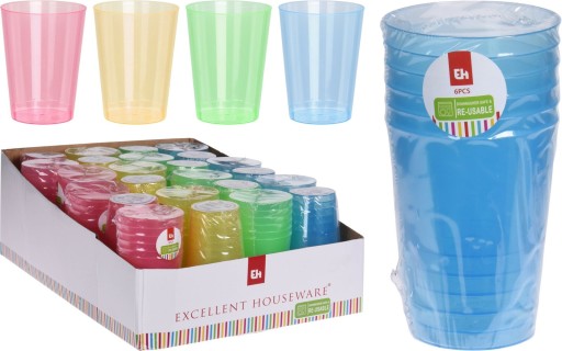 PRAKTICKÉ PLASTOVÉ POHÁRKY Z PLASTU 280ML TURISTICKÉ