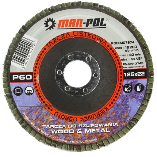 KOTOUČ KLAPAČKA 125 mm P60 MAR-POL 10 KS