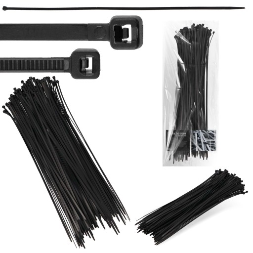 100x sťahovacie pásky Káblové pásky Zipsy 4,8 x 450 mm Silné UV sťahovacie pásky