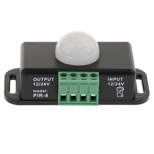 DC 12V/24V 6A Infračervený PIR pohybový senzor Time Control Čierna