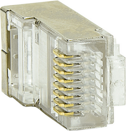 ZÁSTRČKY RJ45 CAT.5E PRECHODENÉ tienené STP FTP PRECHODE ZLATENÉ 10ks
