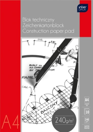 A4 biely technický blok Premium Interdruk