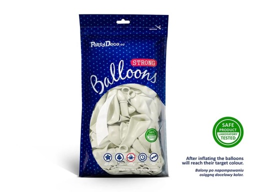 Pastelové biele balóny 5 palcov 12 cm 100 ks