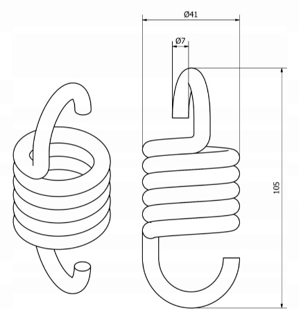 PRUŽINA NA HÝJDAČKU Ø7 5 CIEVOK / fi.41x105mm