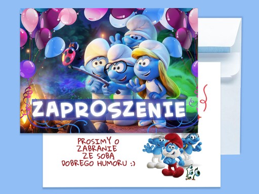 SMERFA POZVÁNKA NA NARODENINY DIEŤAŤA + OBÁLKA ZDARMA