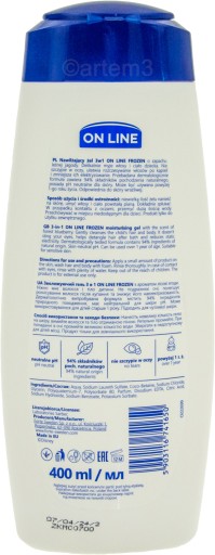 Sprchový gél On Line 3v1 Frozen II Blueberry 400 ml