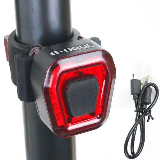 Zadné svetlo na bicykel, zadné USB - LED - 100lm - IPX4 vodotesné