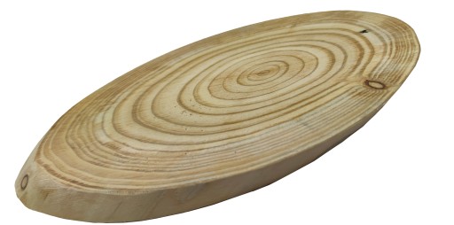 DREVENÝ PLÁZEK ELIPTICKÝ SMREKVIDOVÝ ŠIKMÝ 25-30 CM DEKORATÍVNY PODANÍK BEZ KÔRY