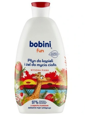 Bobini Fun Tekutý a gél na umývanie 500 ml Jahoda