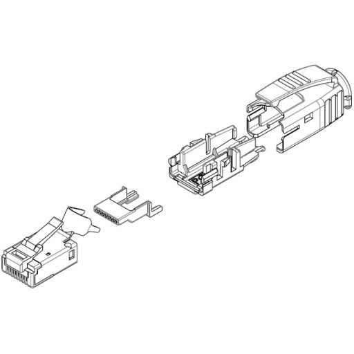 Telegartner Zástrčka s krytom RJ45 6A FTP šedá