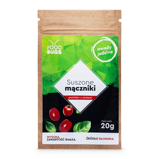 Chrumkavé červy (múčny červ) - Paradajka s bylinkami - Grilovaný snack