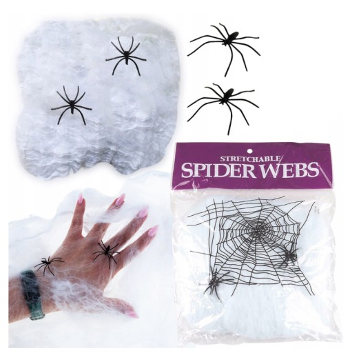 SPIDER WEB S PAVÚKMI SPIDER WEB pre HALLOWEEN 2 SPIDERS