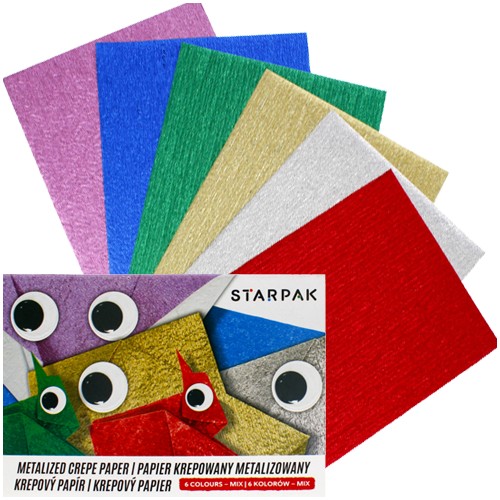 METALIZOVANÝ KREPOVÝ PAPIER C5 ZLOŽKA 6 FAREB STARPAK