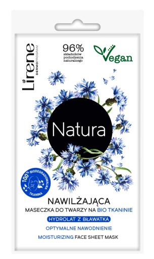 LIRENE NATURA ECO VEGÁNSKA hydratačná pleťová maska BIO LÁTKA x12